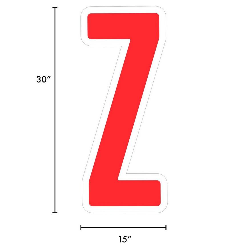 Red Letter (Z) Corrugated Plastic Yard Sign, 30in